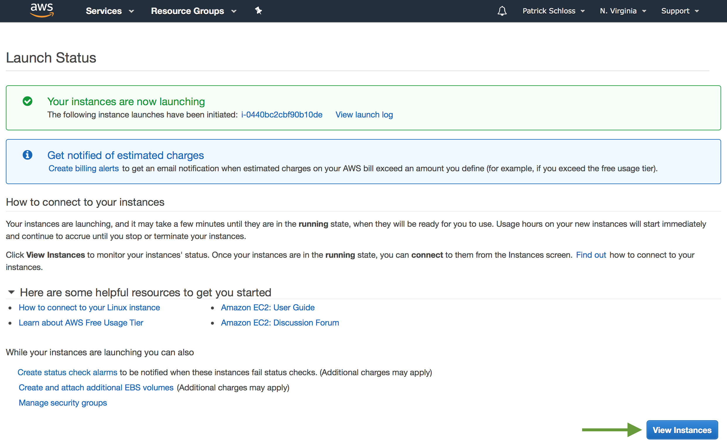 Instances are running