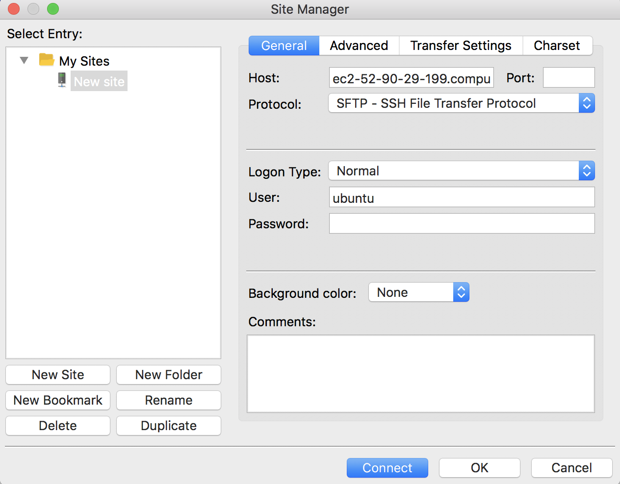 :scale Enter the information into Filezilla