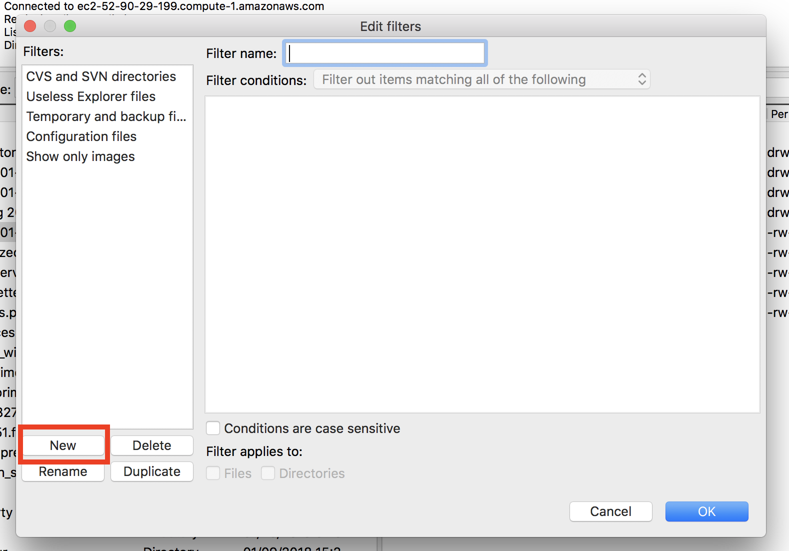 :scale Create a filter 