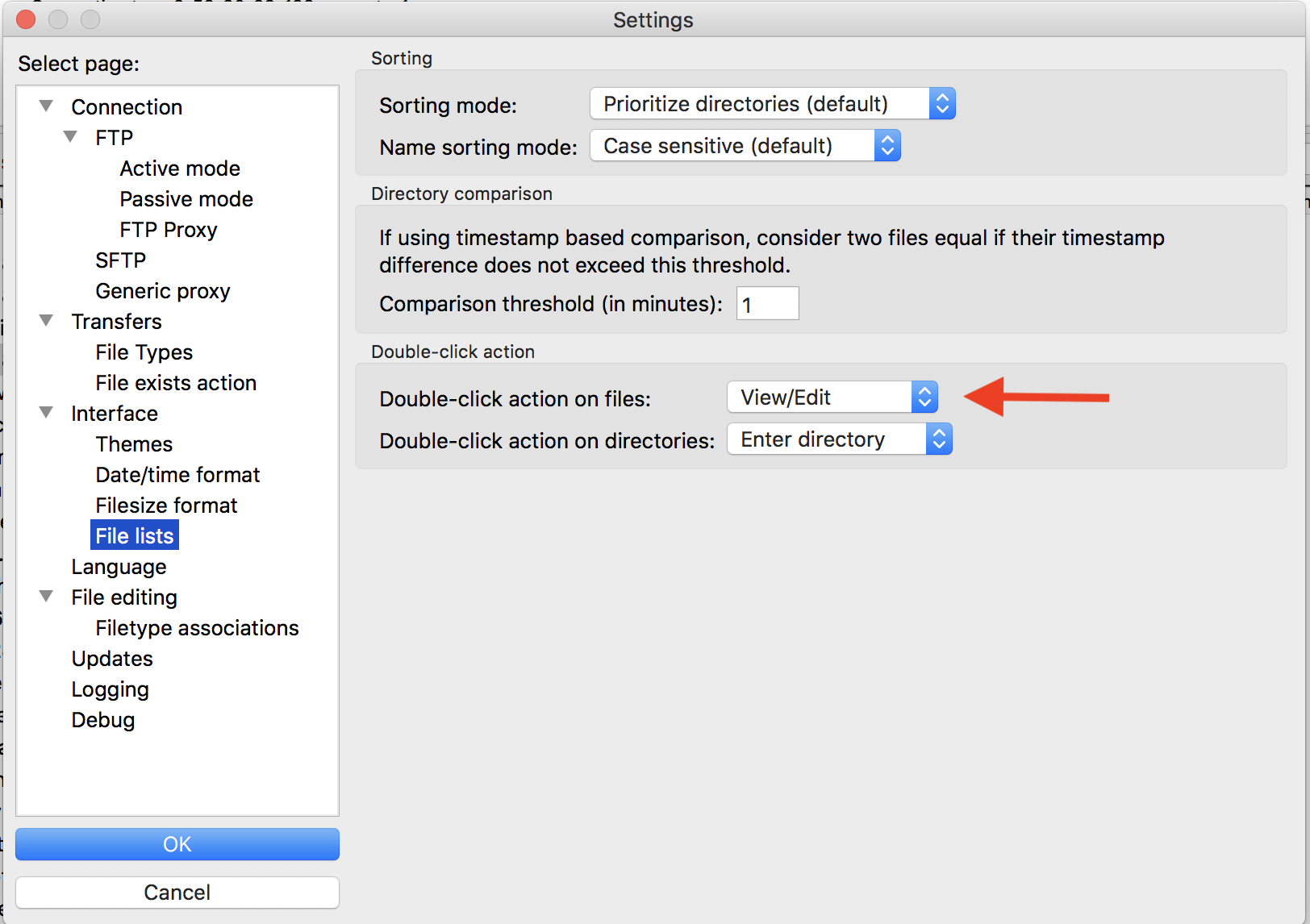 :scale Set double click behavior 